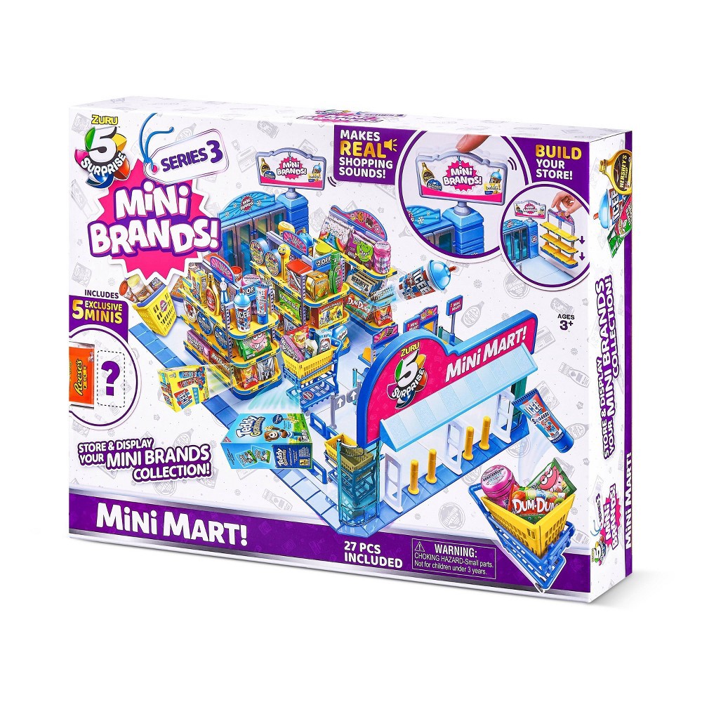 slide 3 of 9, 5 Surprise Mini Brands Series 3 Mini Mart Playset, 1 ct