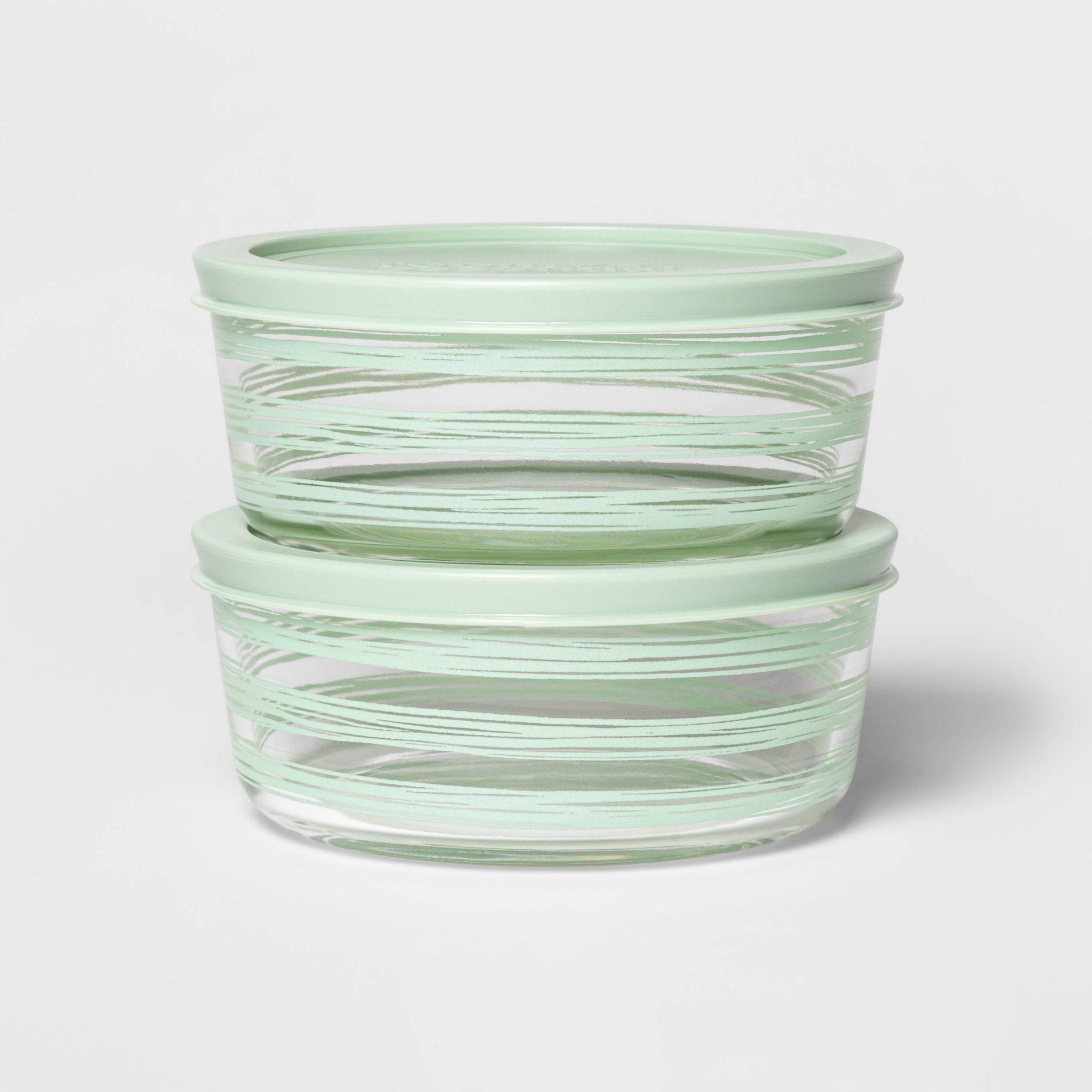 slide 1 of 2, 3 Cup 2pk Round Decorative Food Storage Container Set Mint - Room Essentials, 1 ct