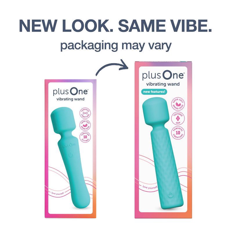 slide 10 of 12, plusOne Rechargeable and Waterproof Wand Vibrator, 1 ct