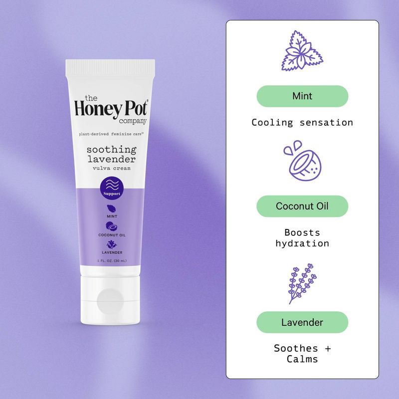 slide 4 of 9, The Honey Pot Company, Soothing Lavender Vulva Cream - 1 fl oz, 1 fl oz