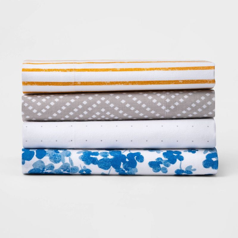 slide 2 of 2, Standard Easy Care Printed Pillowcase Set Gold Stripe - Room Essentials, 1 ct