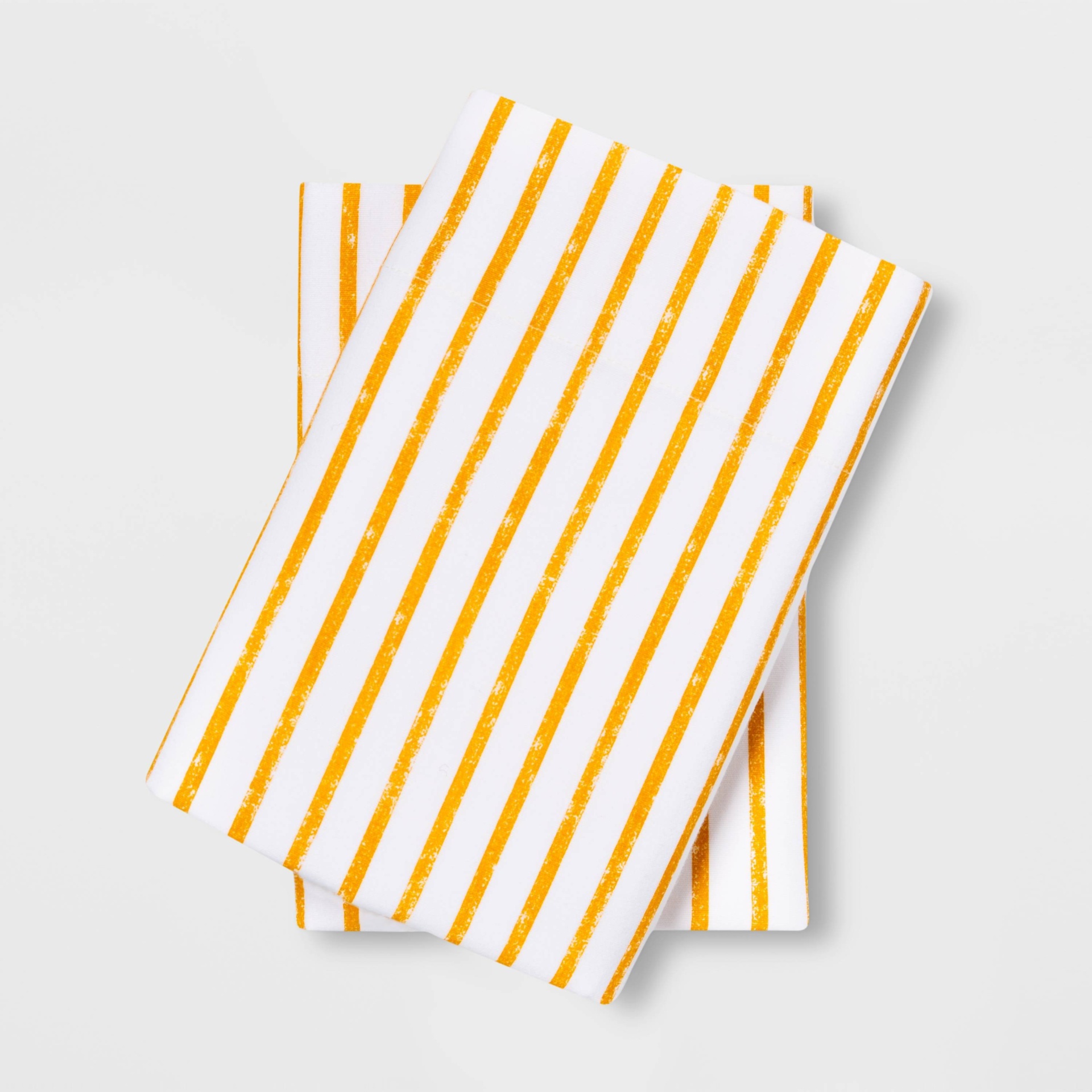 slide 1 of 2, Standard Easy Care Printed Pillowcase Set Gold Stripe - Room Essentials, 1 ct