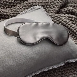 Solid Silk Eye Mask Dark Gray - Casaluna™: Adjustable, Hand Washable, Polyester Filled, OEKO-TEX Certified