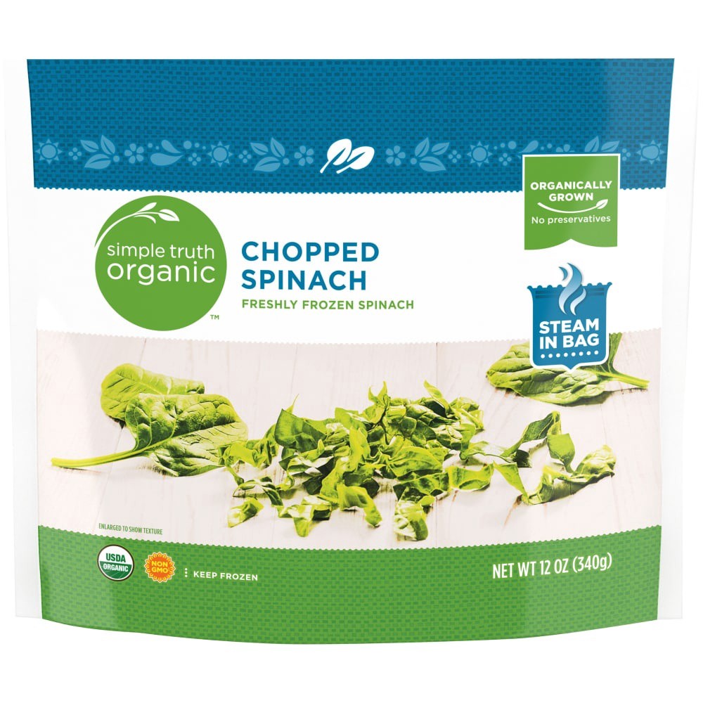 slide 2 of 3, Simple Truth Organic Organic Chopped Spinach, 12 oz