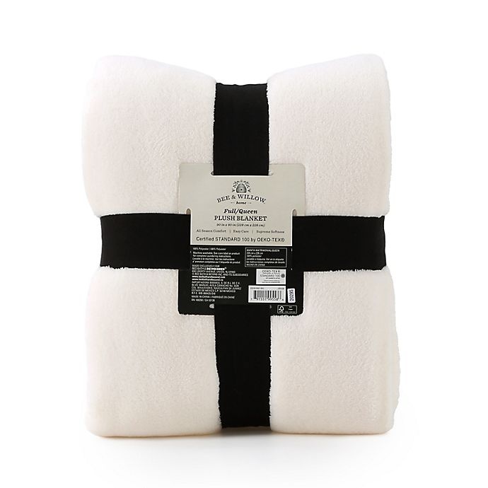 slide 2 of 4, Bee & Willow Home Solid Plush Twin Blanket - Cream, 1 ct