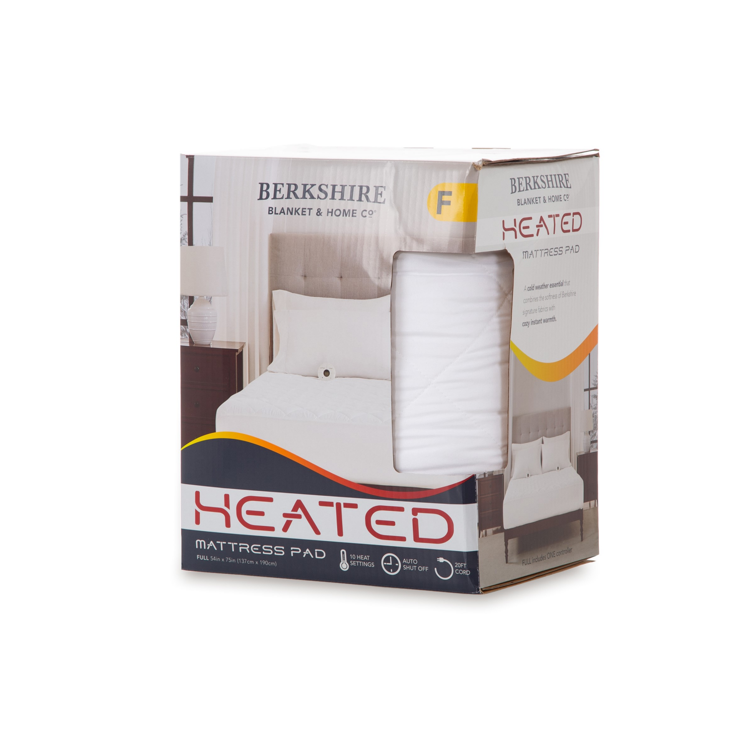 slide 2 of 3, BERKSHIRE BLANKET Berkshire Heated Mattress Pad, Queen, 60 x 80                    +15 in