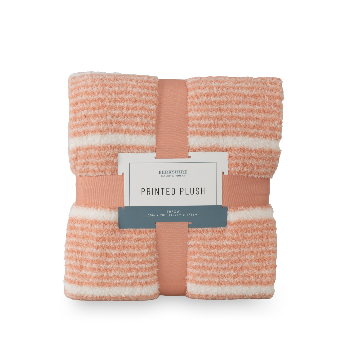 slide 1 of 4, BERKSHIRE BLANKET Berkshire Printed Retro Comfort Plush Throw Coral, 50 In X 70 In, 50 x 70