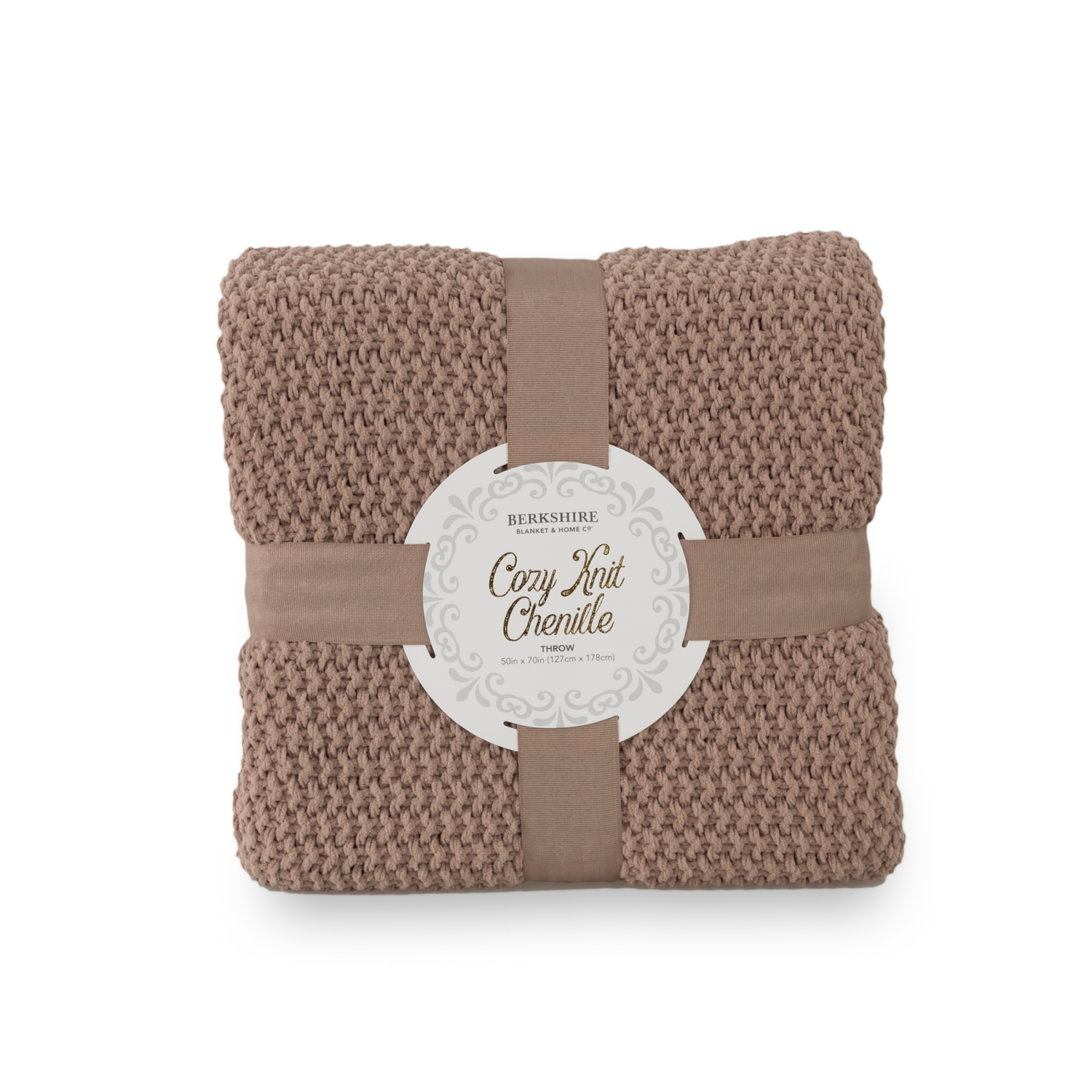 slide 1 of 4, BERKSHIRE BLANKET Berkshire Seed Knit Chenille Throw Chino, 50 In X 70 In, 50 in x 70 in