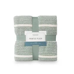 BERKSHIRE BLANKET Berkshire Printed Retro Comfort Plush Throw Jadite, 50 in x 70 in