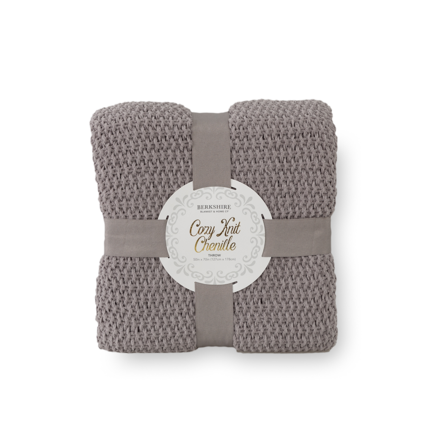 slide 1 of 3, BERKSHIRE BLANKET Berkshire Seed Knit Chenille Throw Steel Grey, 50 in x 70 in, 1 ct