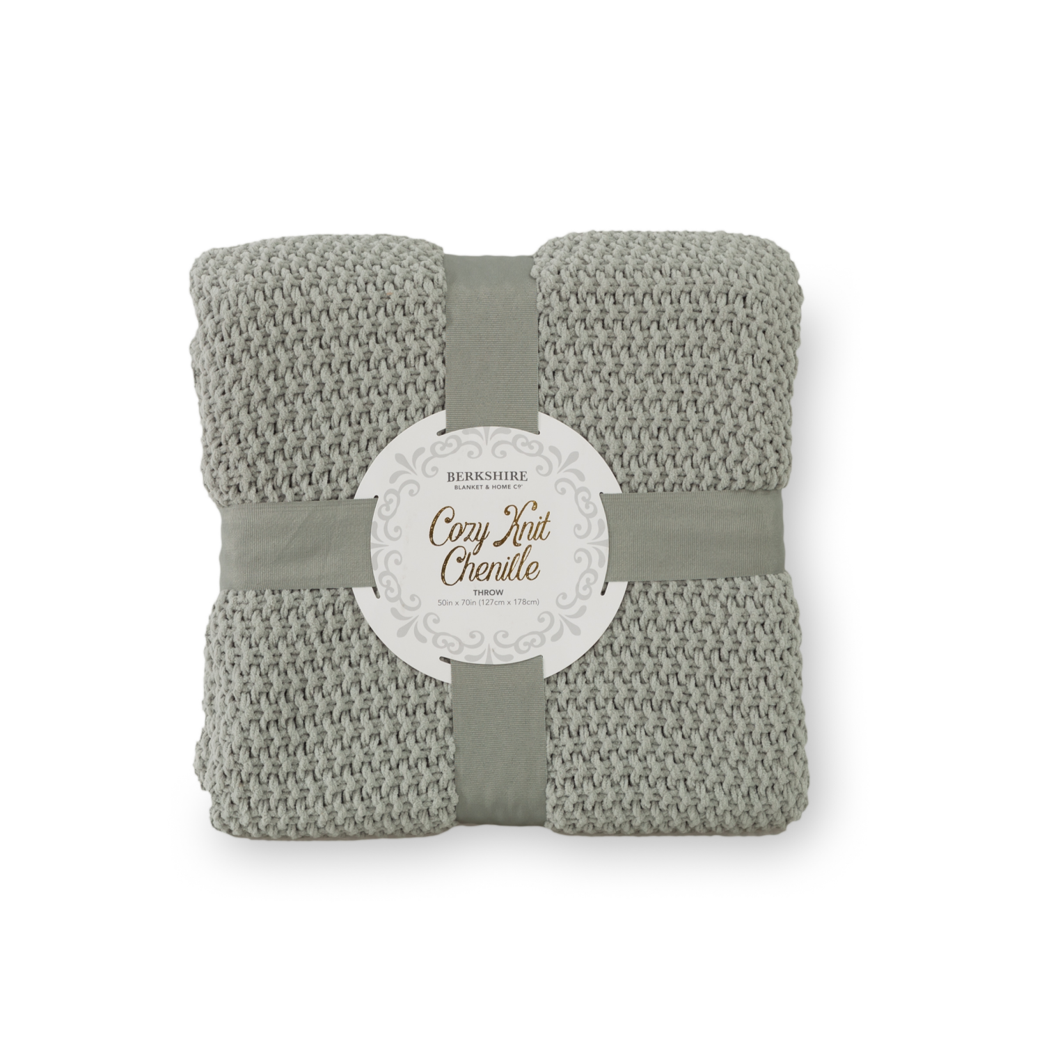 slide 1 of 3, BERKSHIRE BLANKET Berkshire Seed Knit Chenille Throw Vintage Jade, 50 in x 70 in, 50 in x 70 in