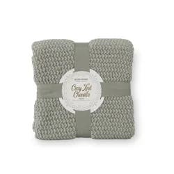 BERKSHIRE BLANKET Berkshire Seed Knit Chenille Throw Vintage Jade, 50 in x 70 in