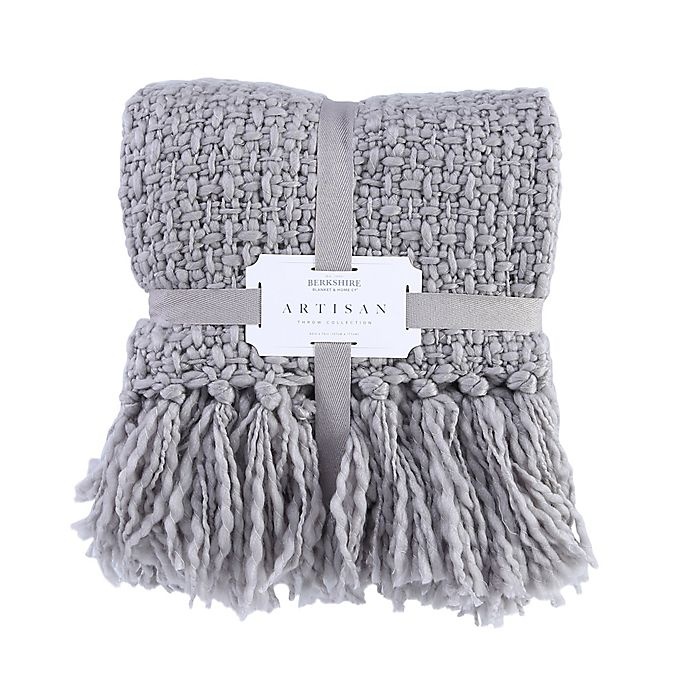 slide 2 of 3, Berkshire Blanket & Home Co. Tweed Boucle Throw Blanket - Medium Grey, 1 ct