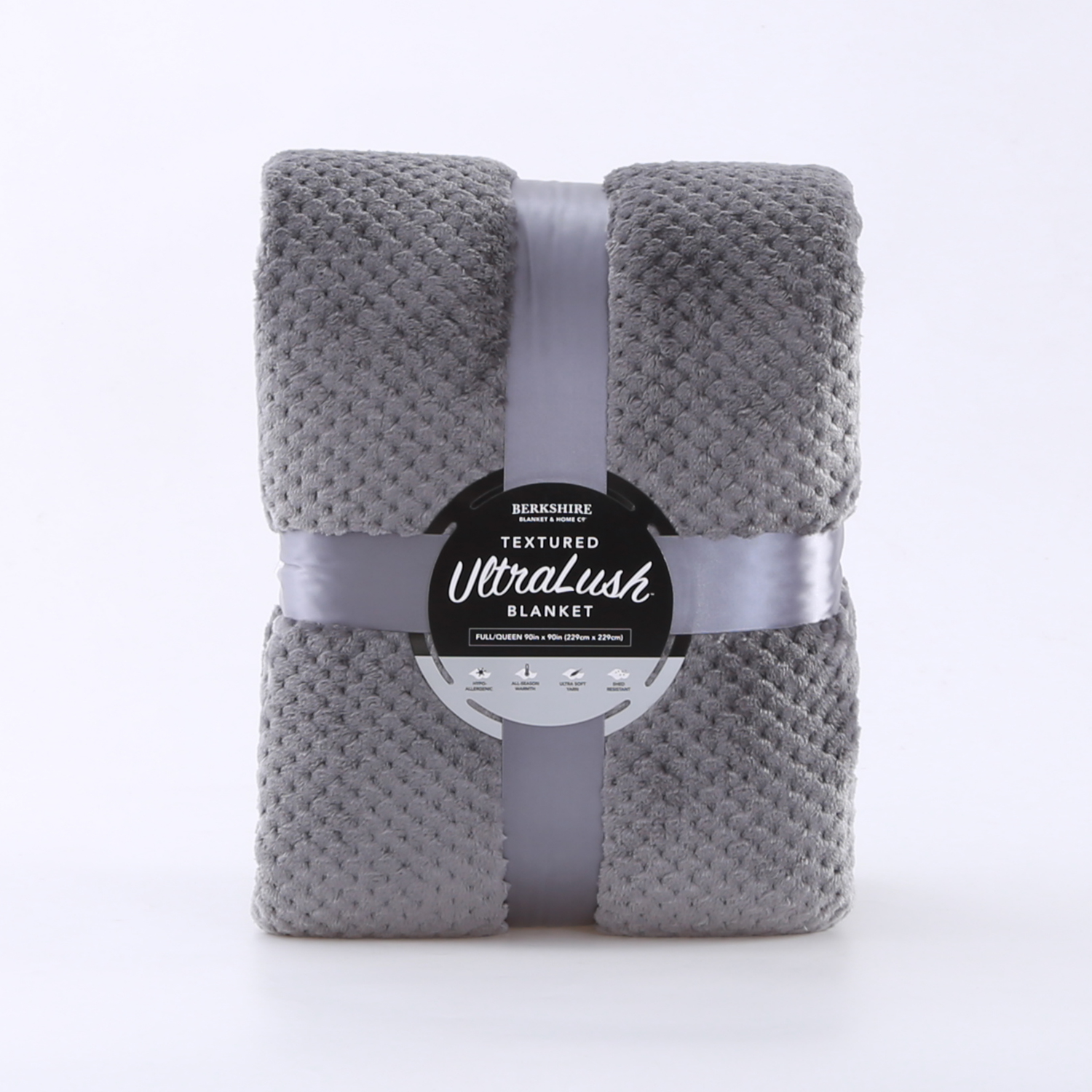 slide 1 of 2, BERKSHIRE BLANKET Berkshire Ultralush Textured Blanket Ash Full Queen, 1 ct