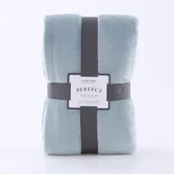 BERKSHIRE BLANKET Berkshire Perfect Touch Blanket, Twin, Blue Stencil