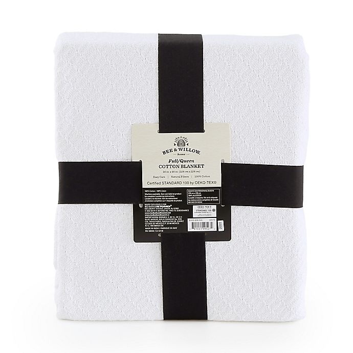 slide 3 of 4, Bee & Willow Home Cotton Knit Full/Queen Blanket - White, 1 ct