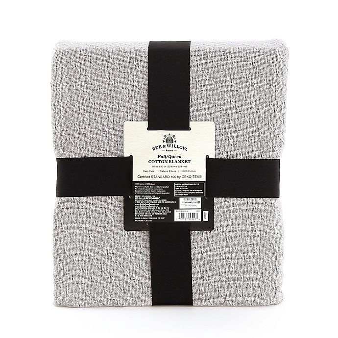 slide 3 of 4, Bee & Willow Home Cotton Knit Full/Queen Blanket - Grey, 1 ct