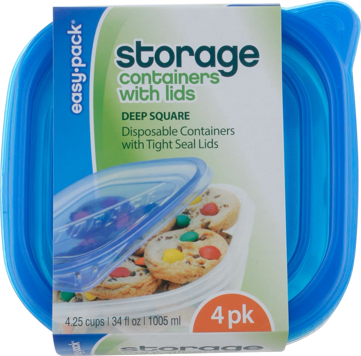 slide 4 of 12, Easy Pack Square Deep Containers, 4 ct