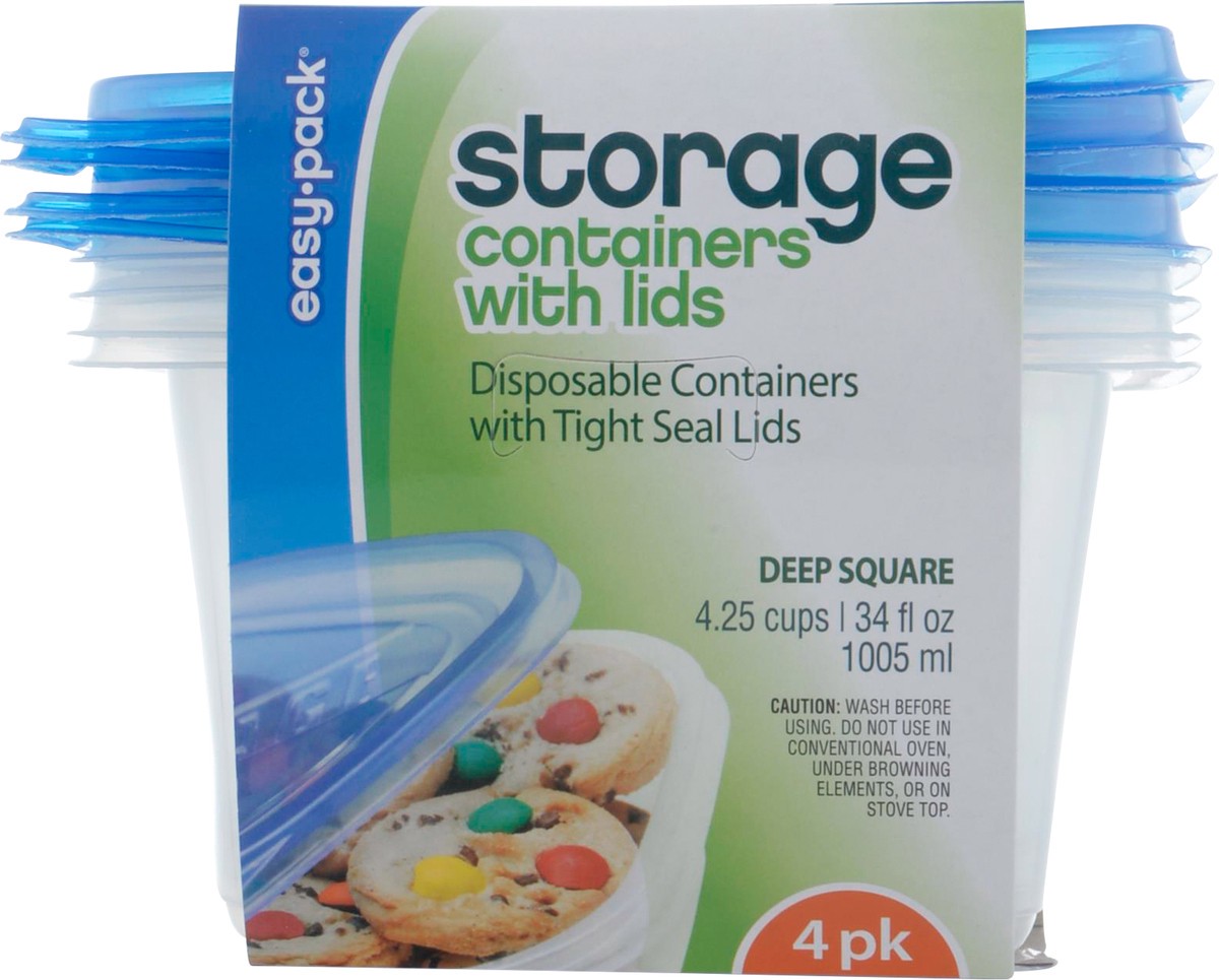 slide 1 of 12, Easy Pack Square Deep Containers, 4 ct