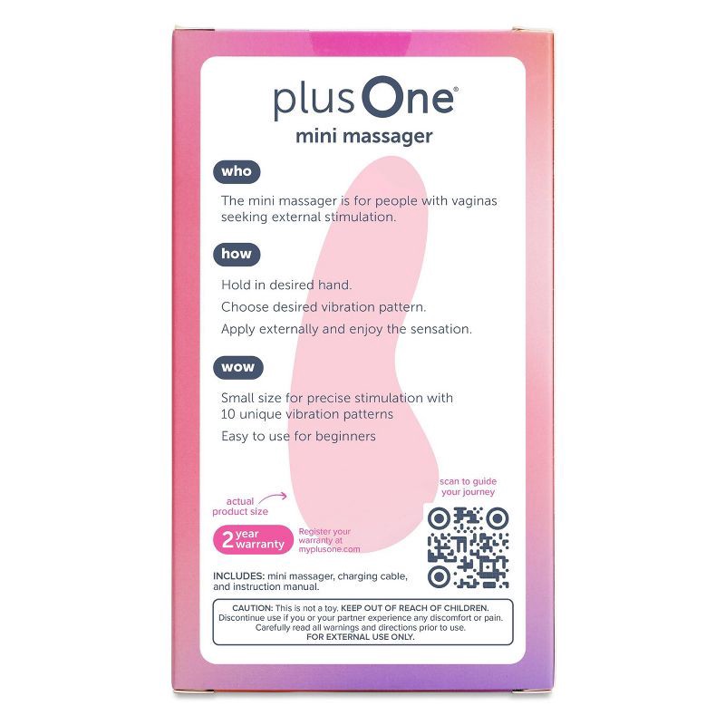 slide 3 of 12, plusOne Waterproof and Rechargeable Mini Vibrator, 1 ct