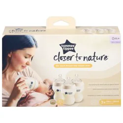 Tommee Tippee Closer to Nature 0 Months+ 9 Ounce Baby Bottles 3 ea