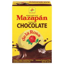 De La Rosa Marzipan Style Covered with Chocolate Peanut Candy, 16 - 0.78 oz Each