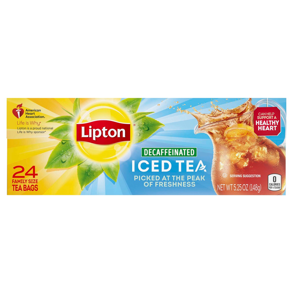 slide 1 of 7, Lipton Iced Tea Bags, Decaffeinated Family Size-Lipton, 24 ct