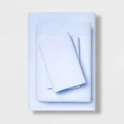 King Easy Care Solid Sheet Set Light Blue - Room Essentials™
