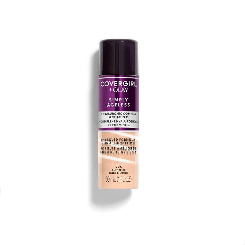 slide 1 of 7, Covergirl + Olay Simply Ageless 3-In-1 Foundation, Buff Beige 225, 1 oz