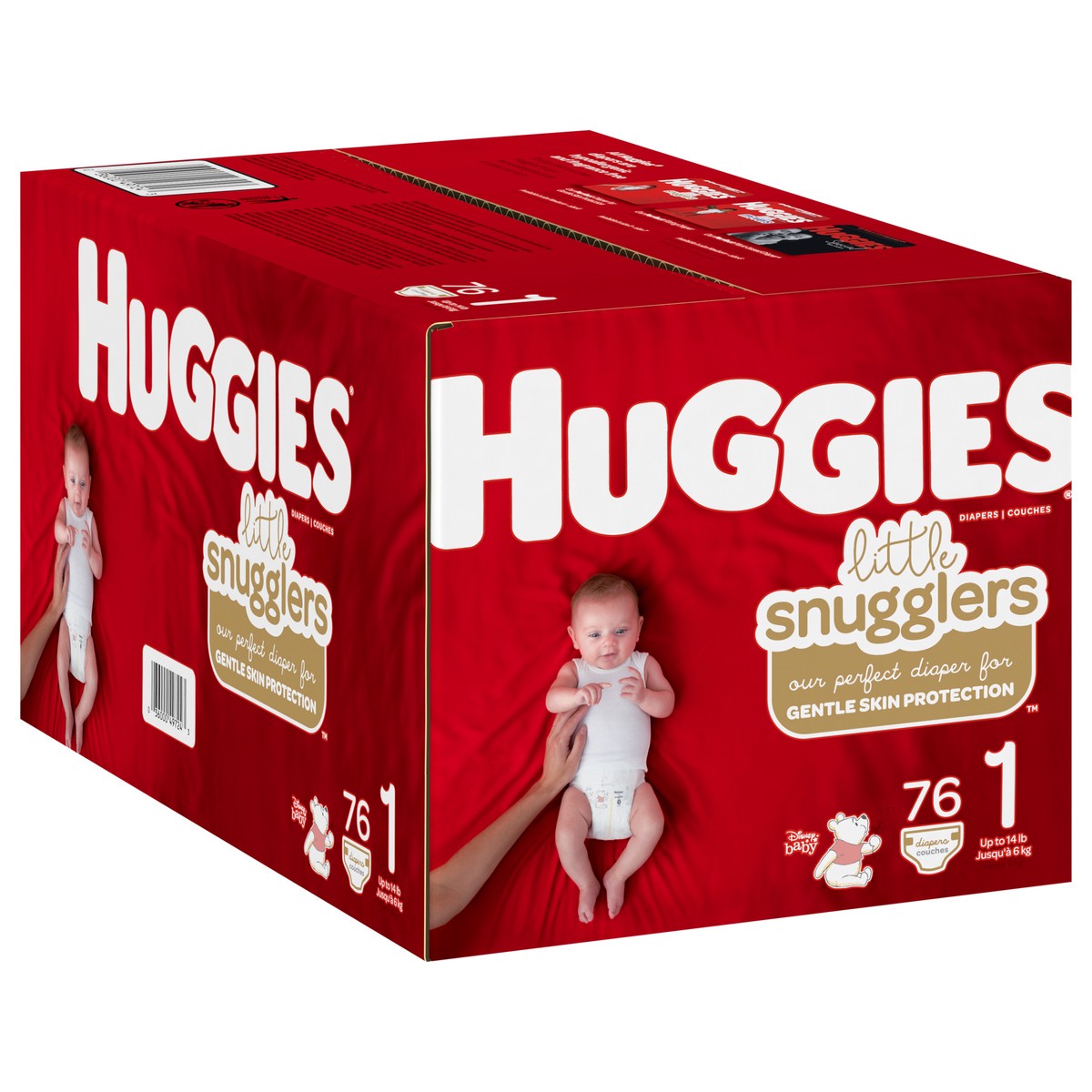 slide 2 of 9, Huggies Little Snugglers Baby Diapers, Size 1, 76 Ct, 76 ct