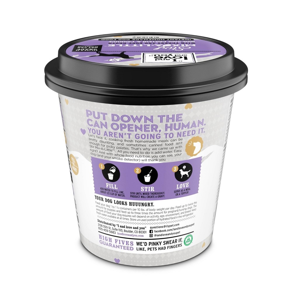 slide 2 of 5, I and Love and You Stir Mix-a-Little Wet Dog Food with Turkey & Bone Broth, 3 oz