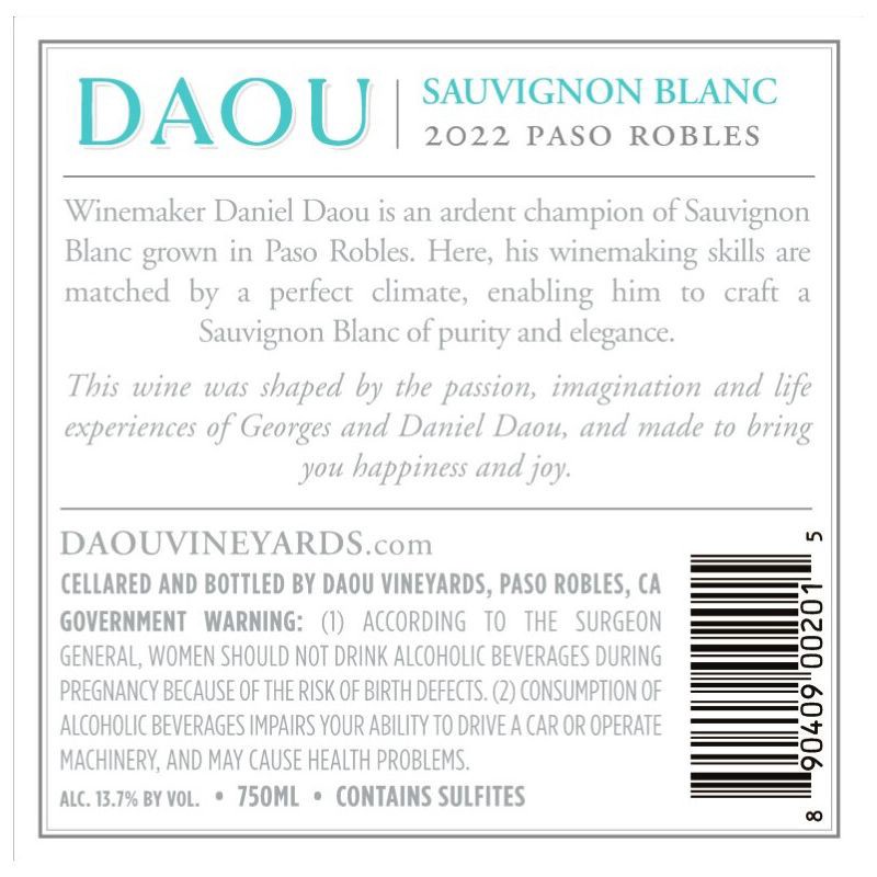 slide 2 of 5, DAOU Sauvignon Blanc White Wine - 750ml Bottle, 750 ml