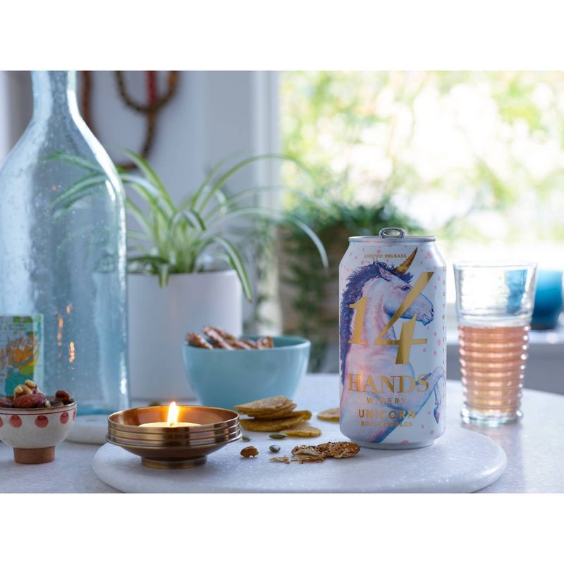 slide 5 of 8, 14 Hands Winery 14 Hands Unicorn Rosé Bubbles Sparkling Wine - 355ml Can, 355 ml