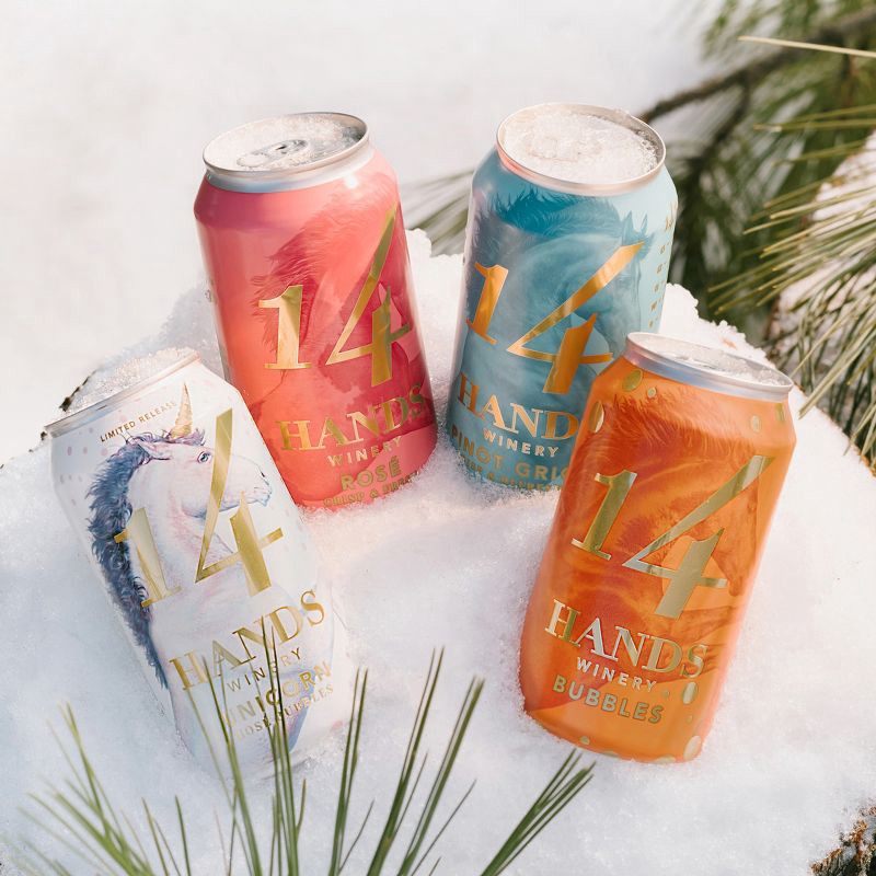 slide 3 of 8, 14 Hands Winery 14 Hands Unicorn Rosé Bubbles Sparkling Wine - 355ml Can, 355 ml