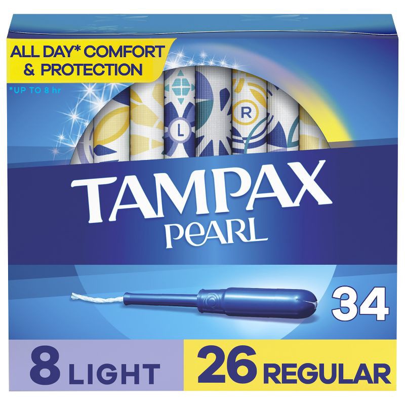 slide 1 of 10, Tampax Pearl with LeakGuard Braid Duo Pack Unscented Tampons - Light/Regular Absorbency - 34ct, 34 ct