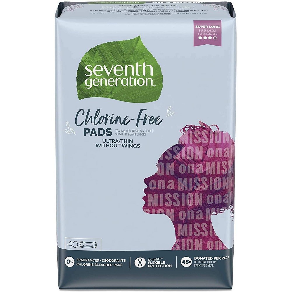 slide 3 of 3, Seventh Generation Free & Clear Regular Maxi Pad Without Wings, 40 ct