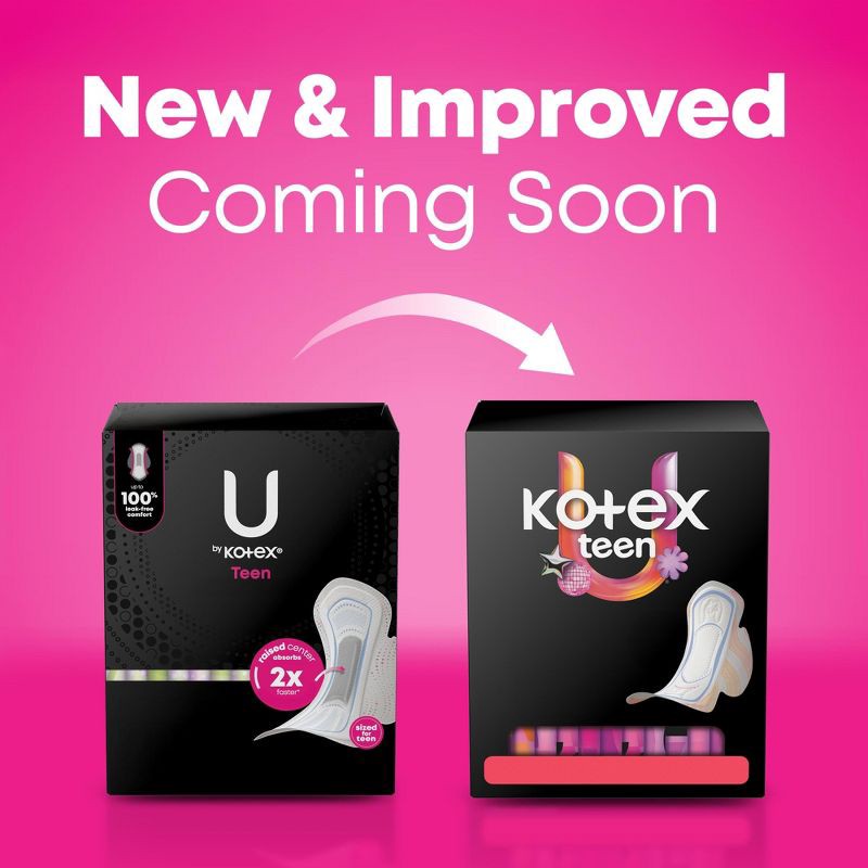 slide 3 of 11, U by Kotex Balance Sized for Teens Ultra-Thin Pads with Wings - Overnight - Unscented - 24ct, 24 ct