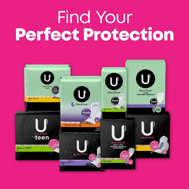 HSA Eligible | U by Kotex Security Maxi Pad with Wings, Overnight,  Unscented, 14 Count