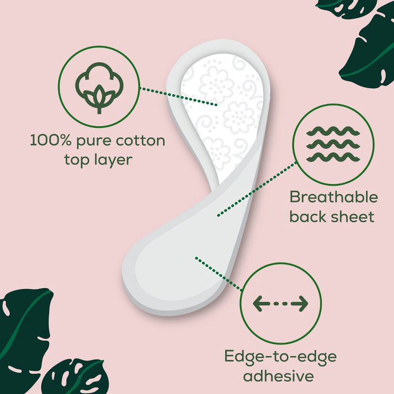 slide 3 of 10, L . Organic Cotton Topsheet Ultra Thin Extra Coverage Panty Liners - 80ct, 80 ct