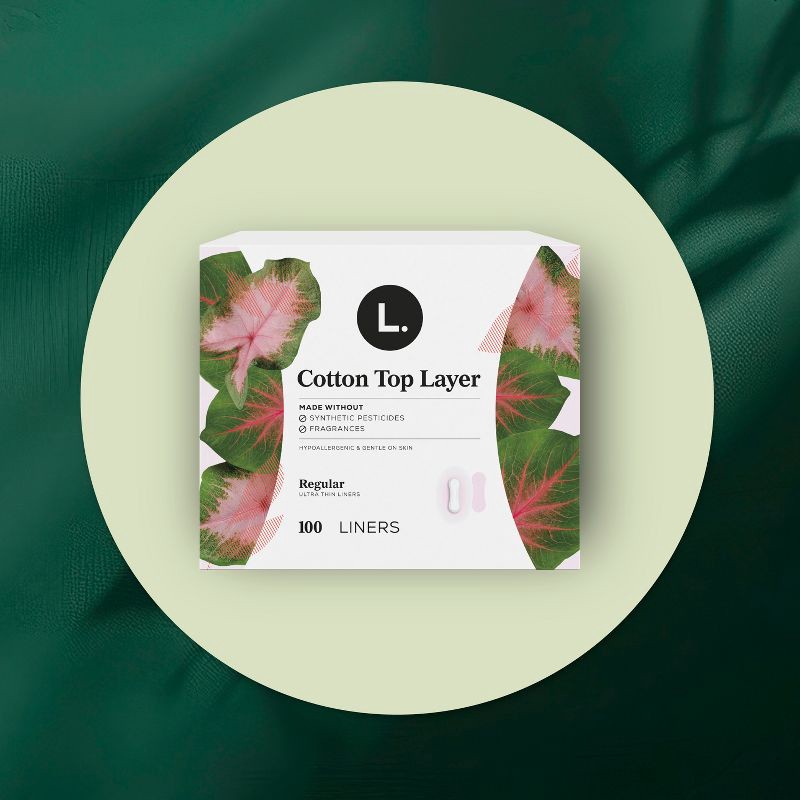 slide 9 of 13, L . Cotton Topsheet Ultra Thin Extra Coverage Panty Liners - 80ct, 80 ct