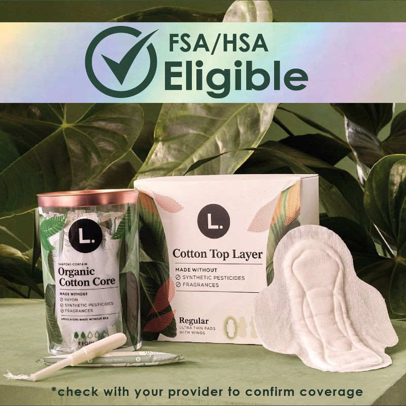 slide 9 of 12, L . L. Organic Cotton Top Layer Ultra Thin Liners - Extra Coverage Absorbency - 80ct, 80 ct