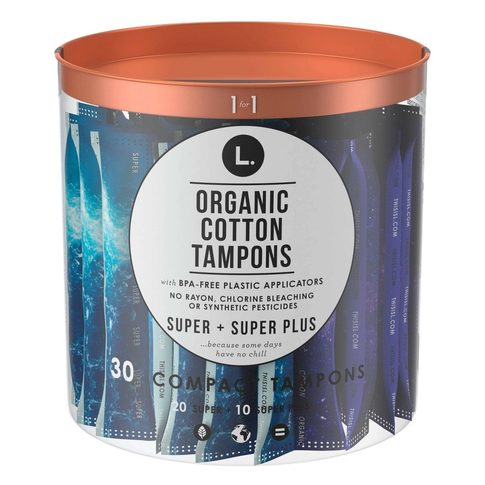 slide 8 of 8, L . L. Organic Tampons Multipack - Super + Super Plus, 30 ct