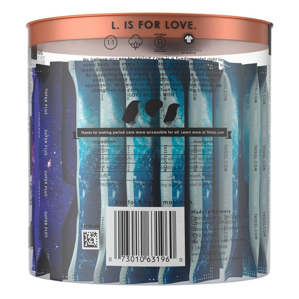 slide 7 of 8, L . L. Organic Tampons Multipack - Super + Super Plus, 30 ct