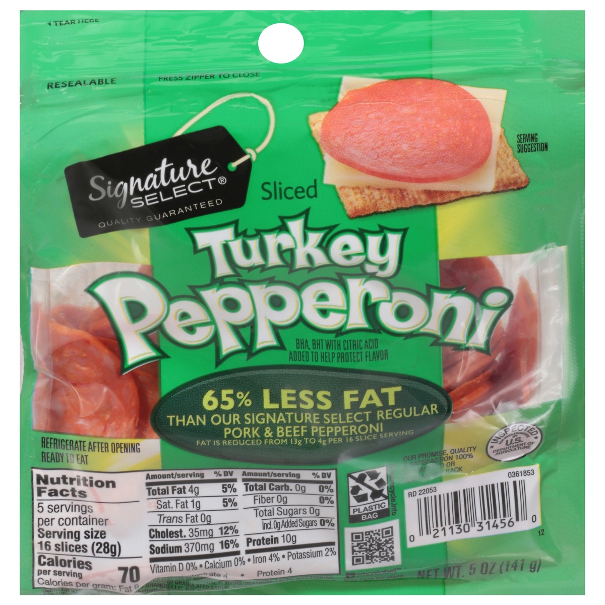 slide 1 of 1, Signature Select Sliced Turkey Pepperoni 5 oz, 5 oz