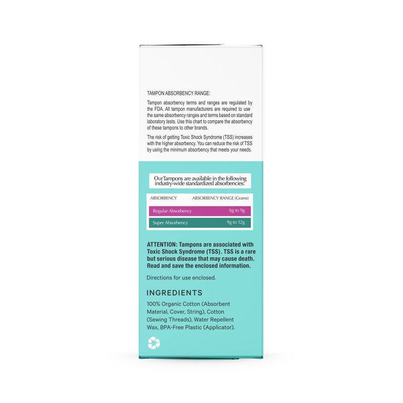 slide 3 of 4, The Honey Pot Company Organic Cotton Super Tampons - 18ct, 18 ct
