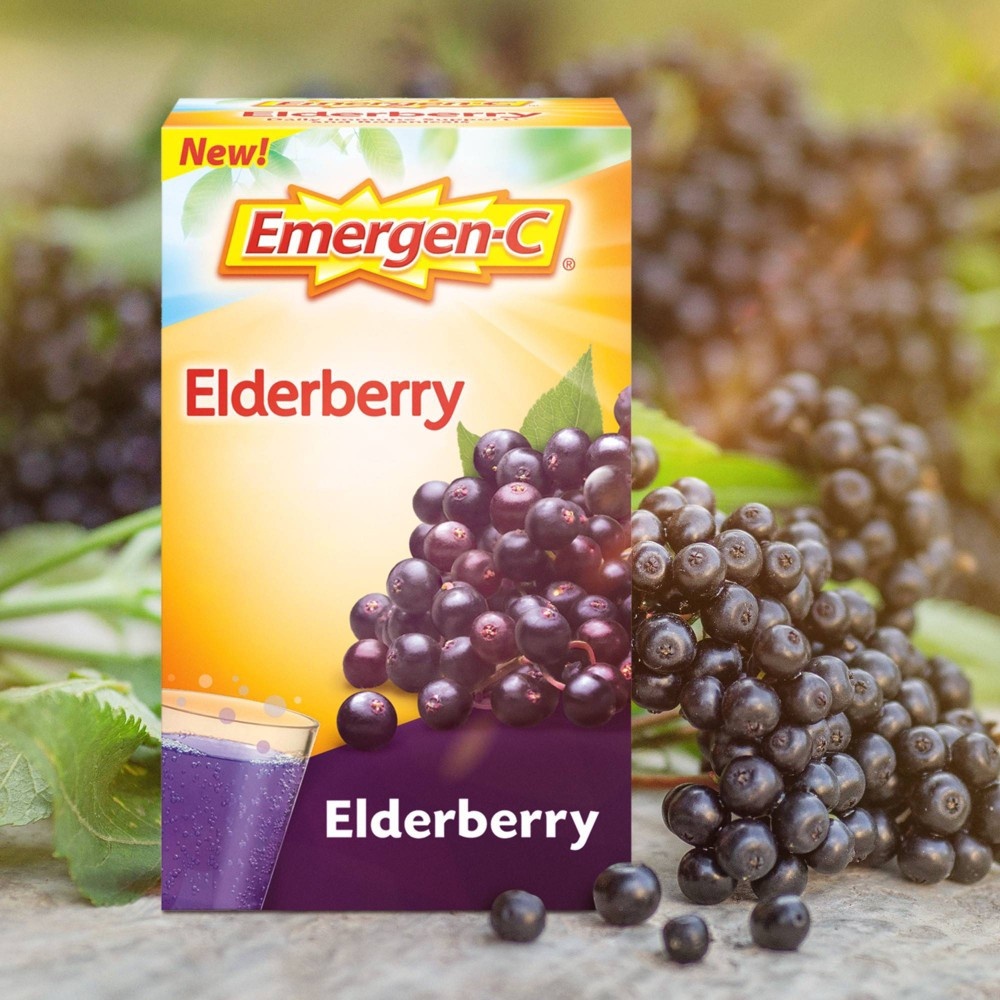 slide 3 of 8, Emergen-C Core Elderberry Powder, 18 ct