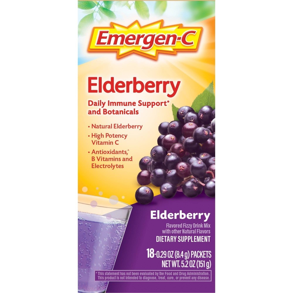 slide 6 of 8, Emergen-C Core Elderberry Powder, 18 ct