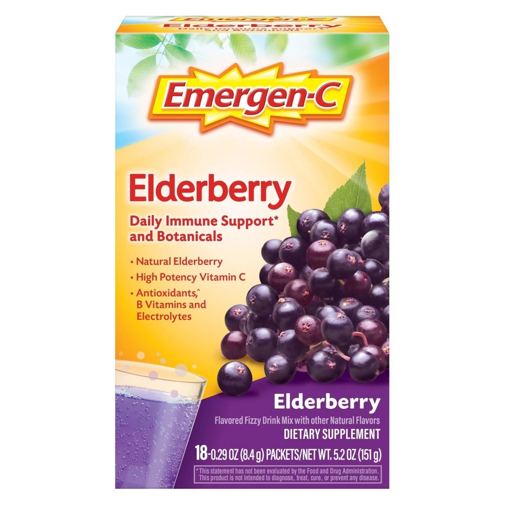 slide 7 of 8, Emergen-C Core Elderberry Powder, 18 ct