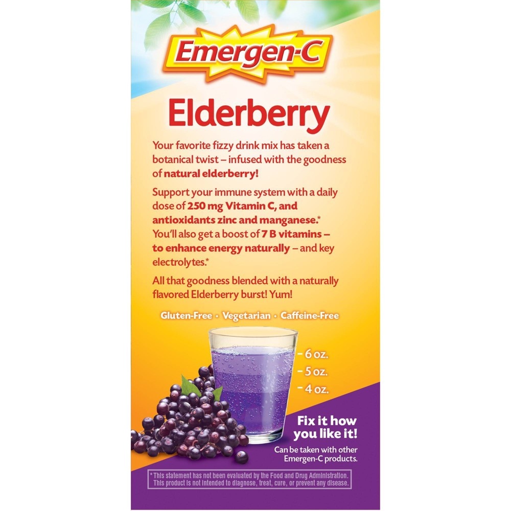 slide 8 of 8, Emergen-C Core Elderberry Powder, 18 ct