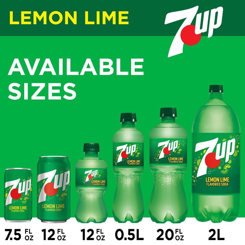 slide 3 of 14, 7UP Lemon Lime Flavored Soda - 10pk/7.5 fl oz Mini Cans, 10 ct; 7.5 fl oz